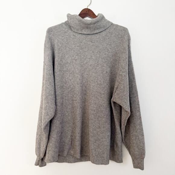 FREE PEOPLE Softly Structured Tunic Turtleneck Sweater Gray Medium M - Picture 4 of 10